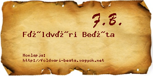 Földvári Beáta névjegykártya